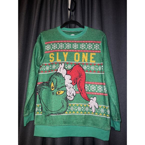 Ugly Christmas Sweater Xmas Size Large Grinch - Picture 1 of 3